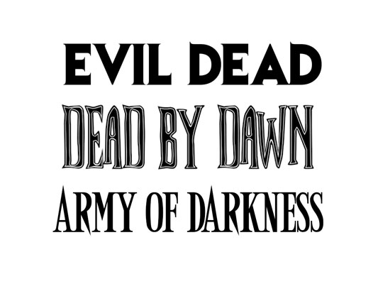 Evil Dead Fonts